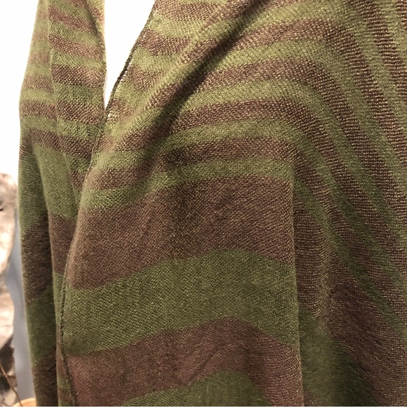 Lightweight Blanket Scarf, olive green/brown, 36”X 80” - Picture 5 of 5